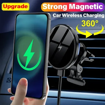 Magnetic Car Wireless Charger Mount for iPhone 12 13 14 15 Pro Max Mini Air Vent Car Phone Holder