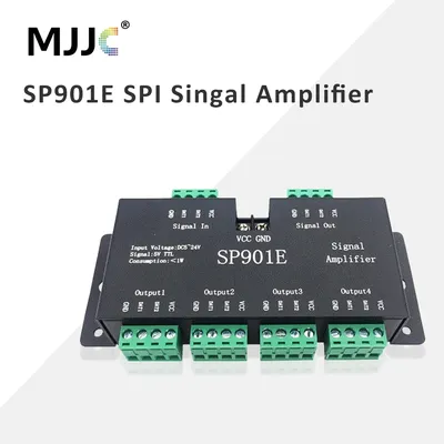 SP901E SPI Signal Amplifier Repeater 4CH DC5-24V for WS2812B WS2811 WS2813 Addressable Dream LED RGB