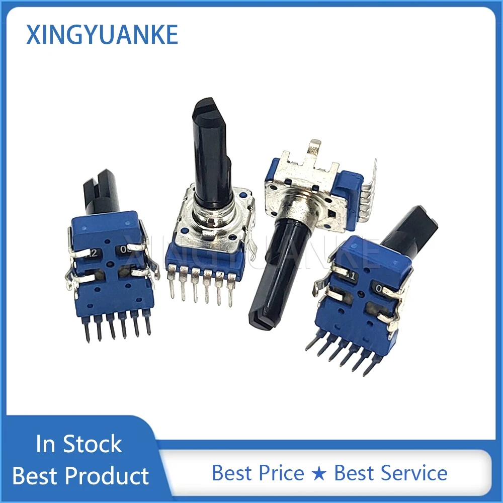 2PCS RK12 Type Vertical Double A10K A20K A103 A203 Power Amplifier Volume Potentiometer 6-Pin Half Shaft Length 23MM