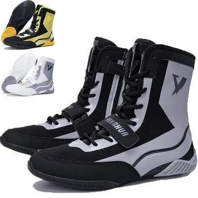 Wrestling shoes male Boxing Shoes Fighting Sanda Strength High Top Shoes light fighting Boots