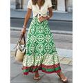 Gonna da donna Maxi gonna A Line Swing Bohemia etnico casual maxi gonna alta vita floreale stampa micro-elastico vacanza strada nera verde chiaro blu viola estate poliestere