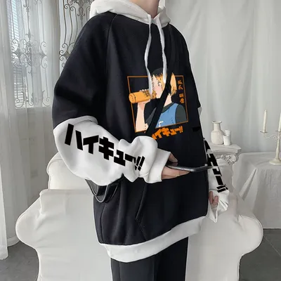 Kawaii Kenma Kozume Haikyuu Anime Hoodies Hip Hop Long Sleeve Nekoma High School Volleyball Junior
