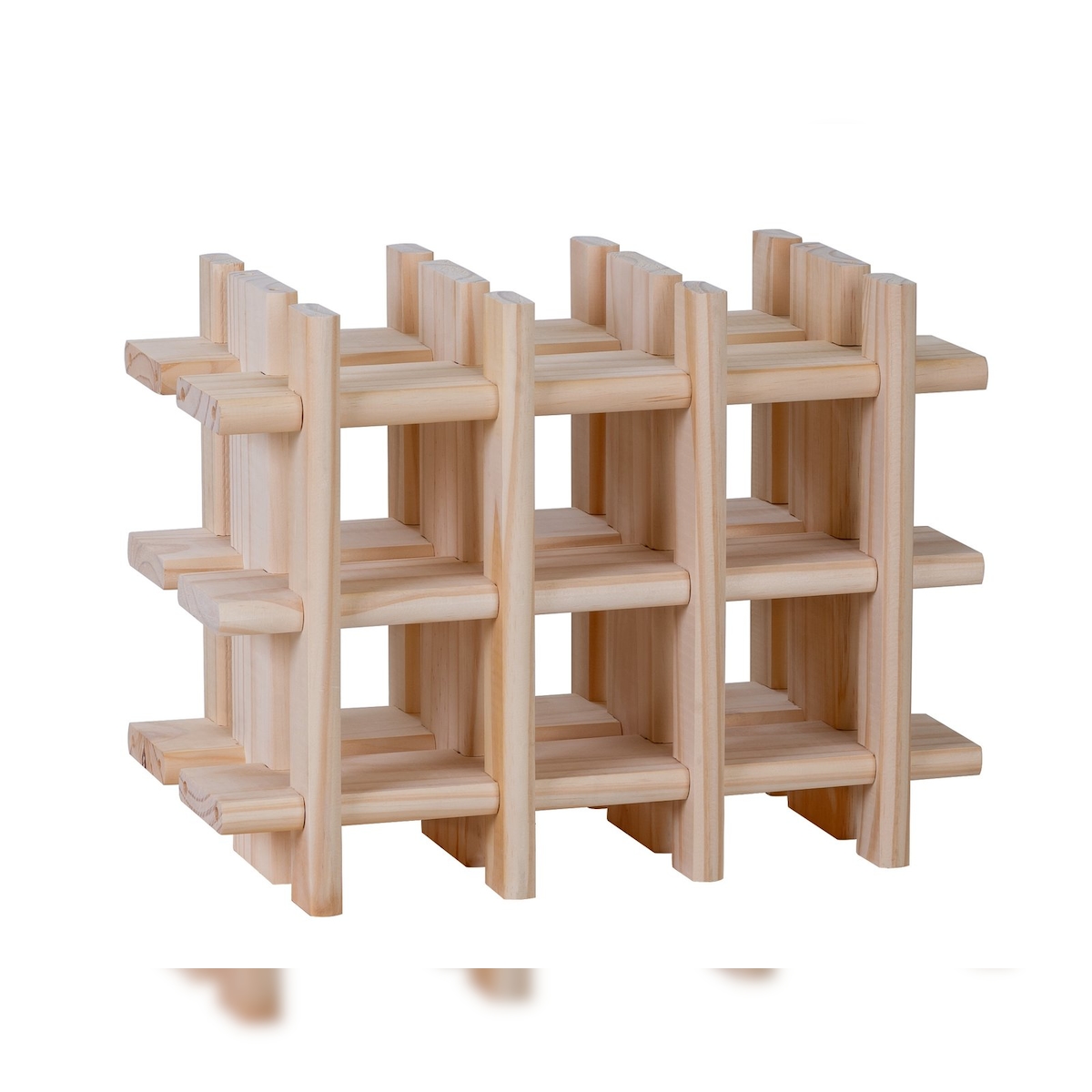 Aranaz MUEBLEAR - Modulares Weinregal für 9 Flaschen aus Holz 13,4 x 22 x 32,5 cm Image
