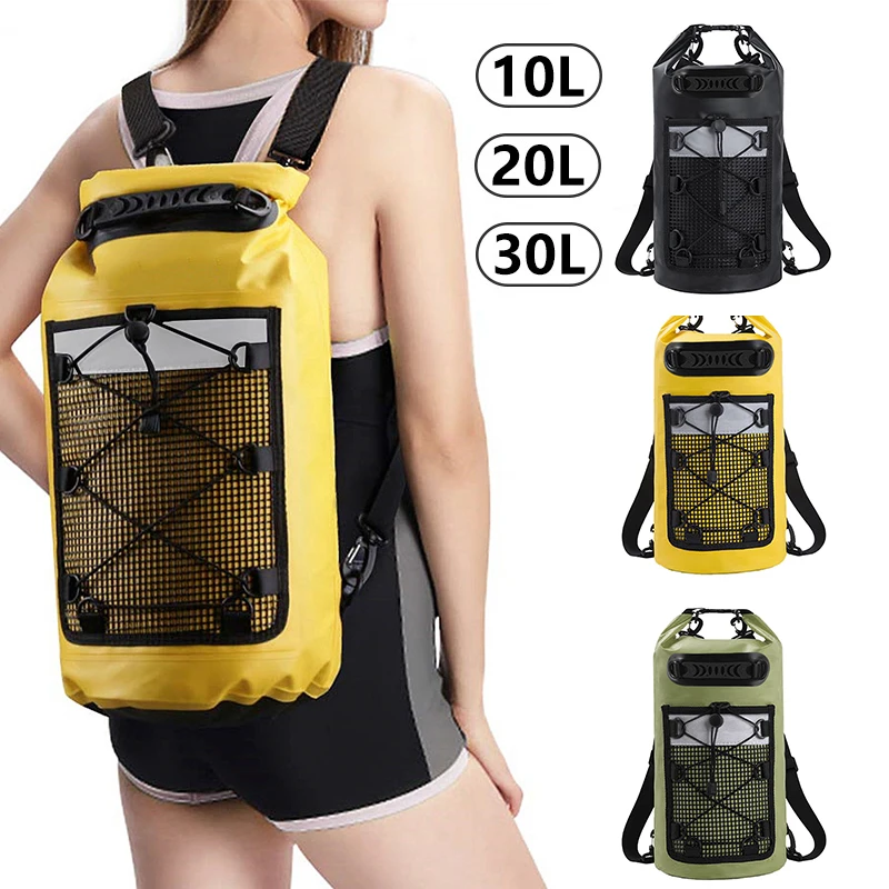 20L/30L PVC impermeabile borsa asciutta donna uomo nuoto zaino kayak trekking alla deriva rafting surf canottaggio borsa sportiva all'aperto
