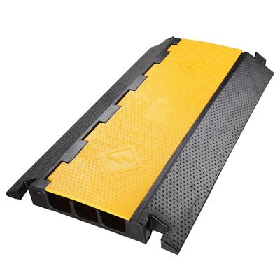 Yescom 2 Channel Rubber Electrical Wire Cable Cover Ramp Guard Warehouse Cord Protector Station Speed Bump 22000 Lbs