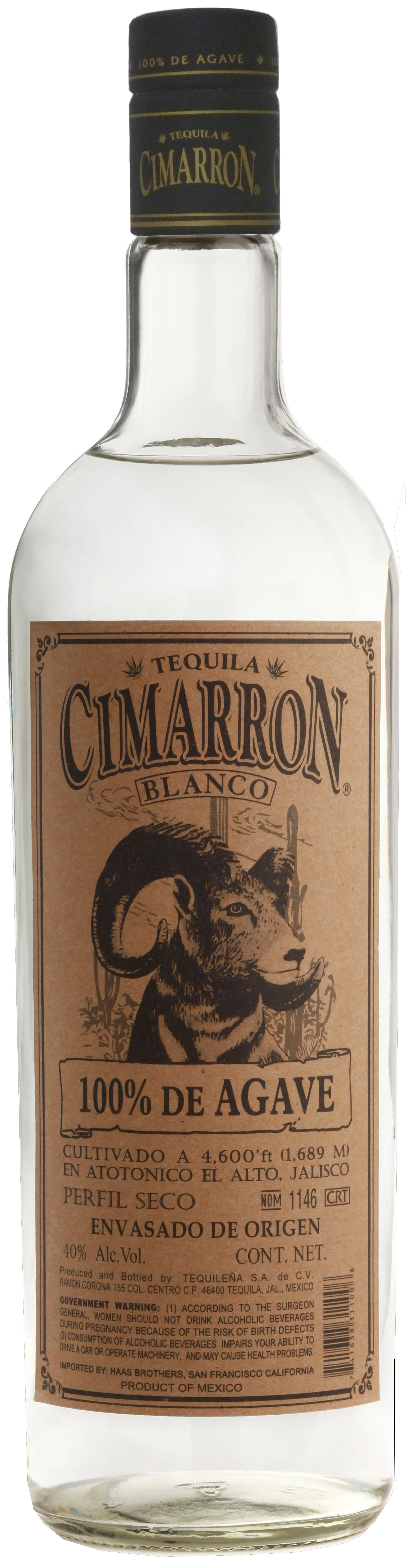"Tequila Cimarron Blanco Tequila Tequila - Mexico"