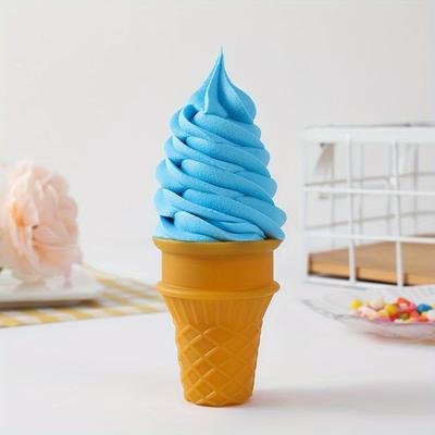 TEMU Realistic Ice Cream Display - Pvc, Battery-free, Bar & Bakery Decorations, Plastic, Simulated Food, Photo Prop Display, Cake Shop