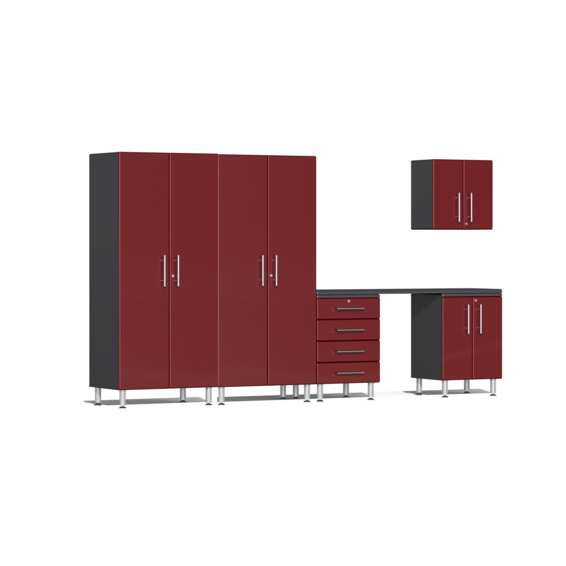 Ulti-MATE Garage Cabinets 6-Piece Workbench Set, Ruby Red