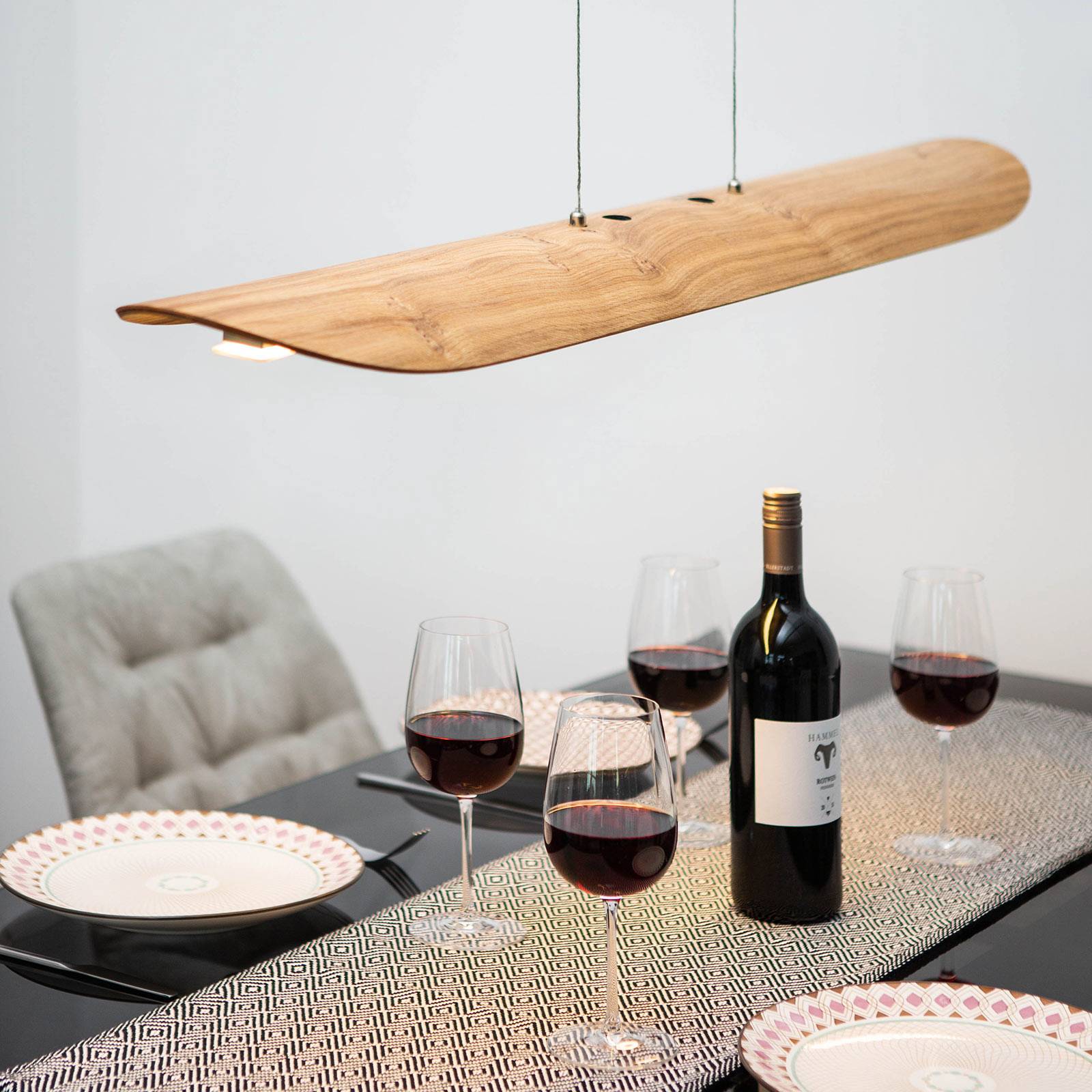 Elobra Hängelampe Colombia, dimmbar, Holz hell, für Wohn- / Esszimmer, Holz, Modern, Pendelleuchte