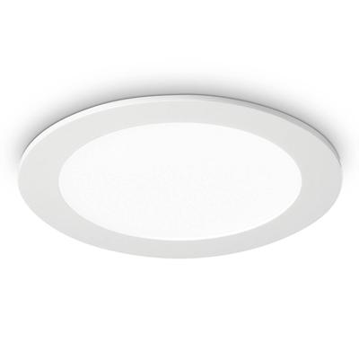 Ideallux LED-Deckeneinbauleuchte Groove round 3.000K 22,7cm, weiß / opal, für Wohn- / Esszimmer, Aluminium, Modern Image