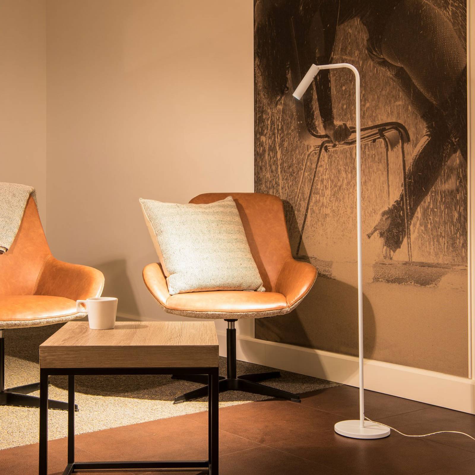 SLV LED Stehlampe Karpo, dimmbar, weiß / opal, für Arbeitszimmer / Büro, Aluminium, Modern, LED Stehlampe