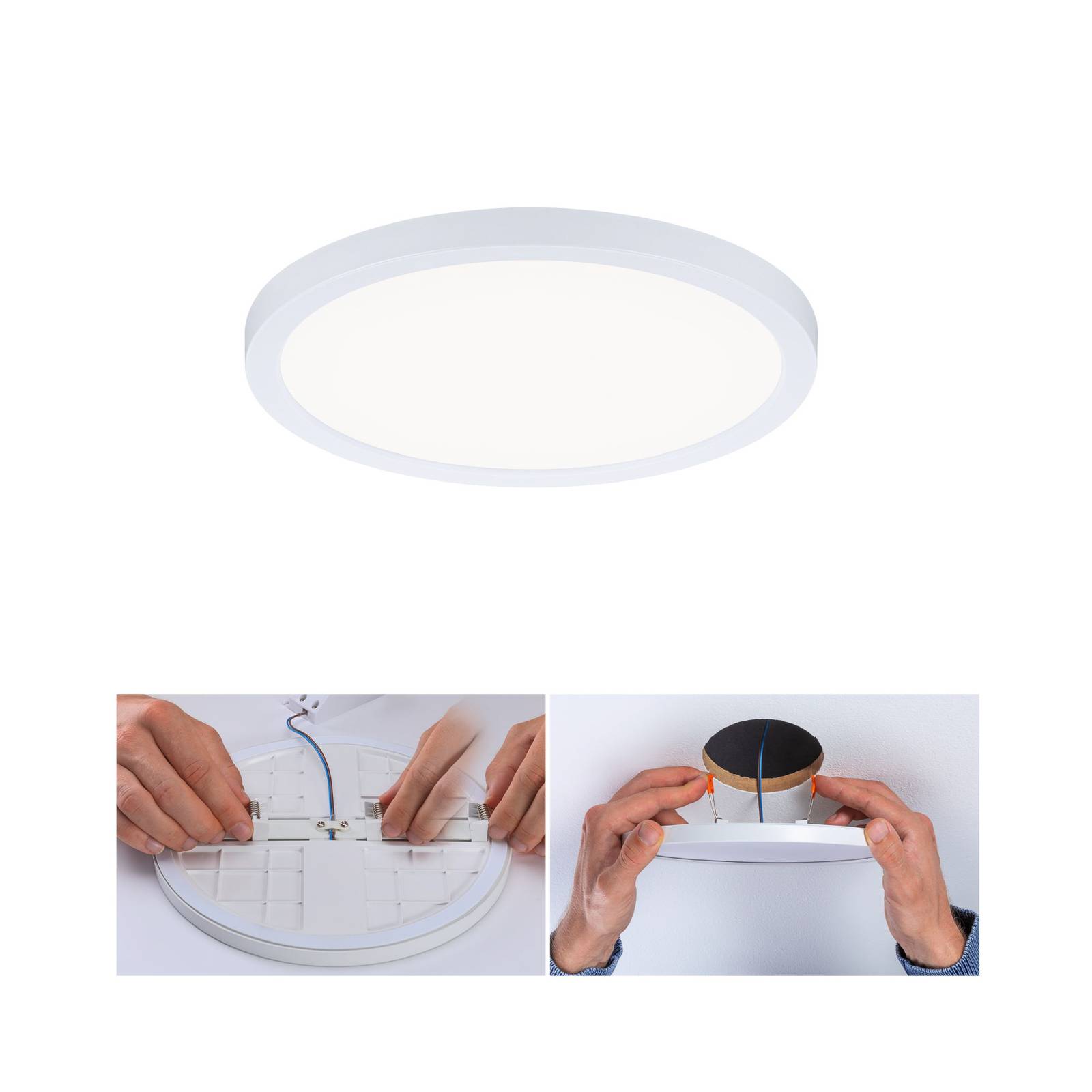 Paulmann LED-Panel Areo 4.000K rund weiß 17,5cm VariFit, weiß / opal, für Küche, Kunststoff, Modern