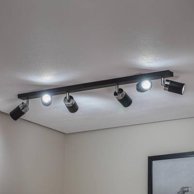 Deckenstrahler Joker, schwarz/silber, sechsflammig Joker Eko-Light, dimmbar, schwarz, für Wohn- / Esszimmer, Metall, Modern, Strahler