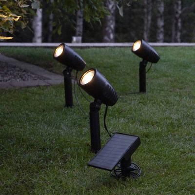 STAR TRADING LED-Solarerdspießstrahler Powerspot im 3er-Set, schwarz, Kunststoff Image