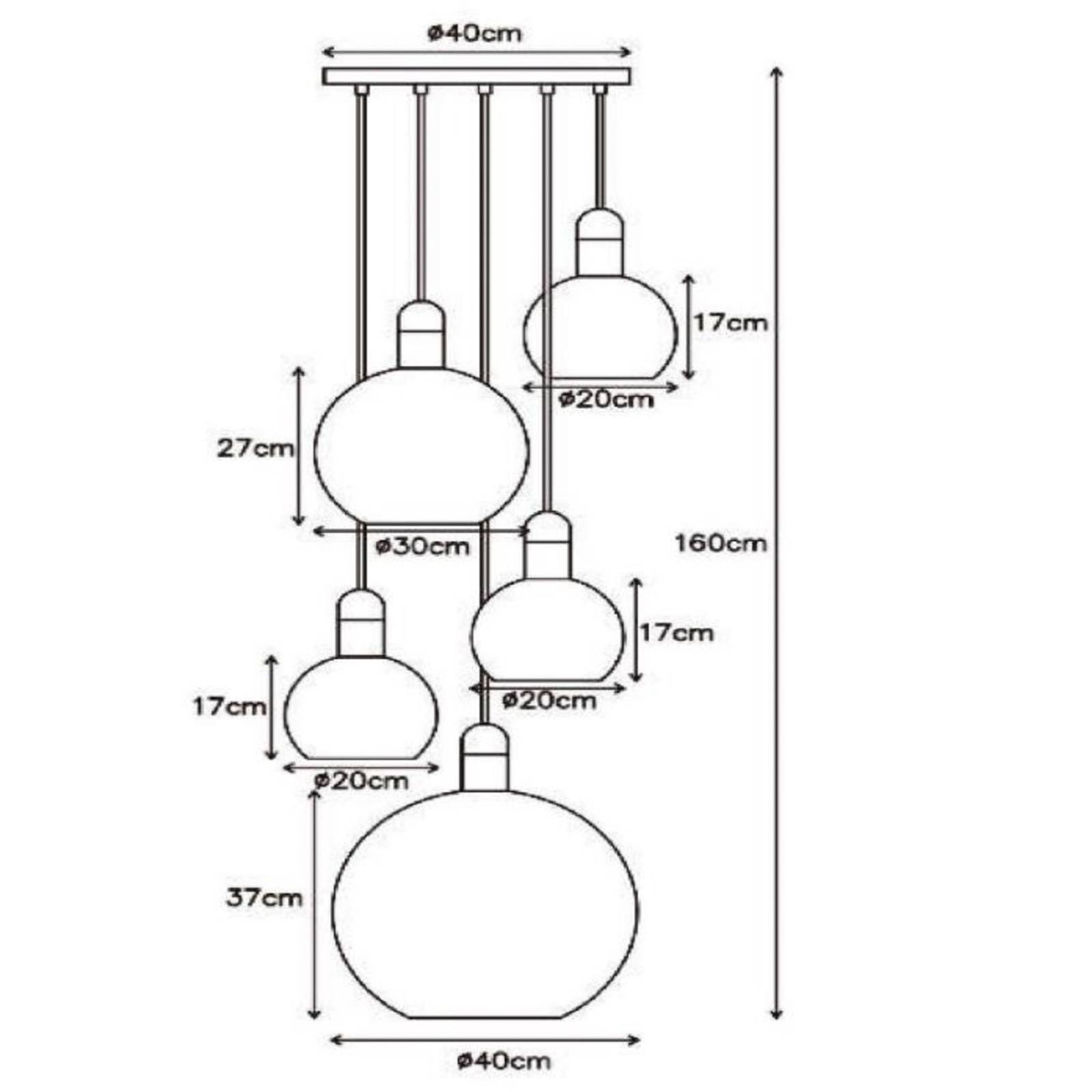 Lucide Glas Hängelampe Julius, dimmbar, schwarz, für Wohn- / Esszimmer, Glas, Modern, Pendelleuchte