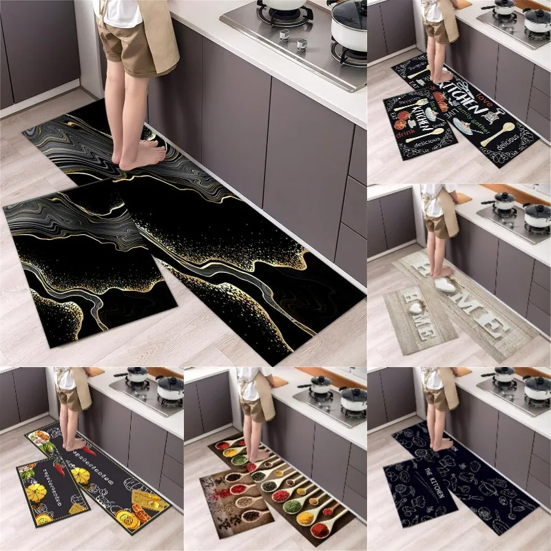 Kitchen Floor Mat Doormat Bathroom Living Room Entrance Floormat Home Decor Carpet Non-slip Machine Washable Area Rugs