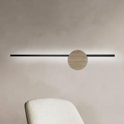 TK Lighting LED-Wandlampe Java II, schwarz/eiche, Höhe 93 cm, Metall