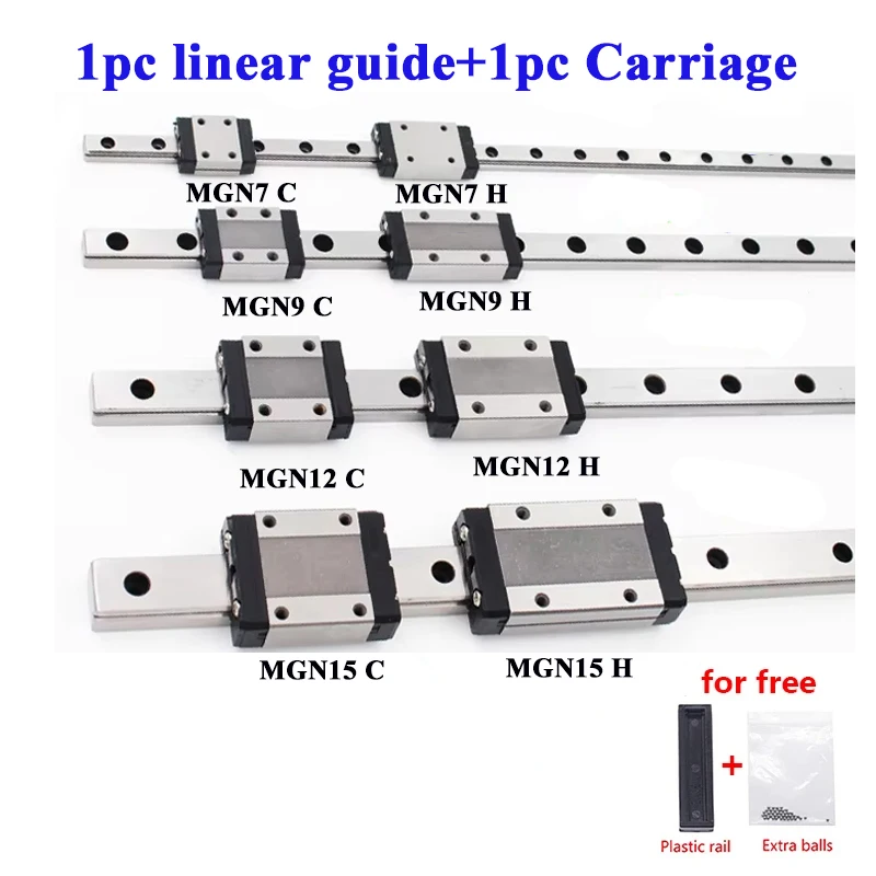 1 Linearführung + 1 Schlitten MGN7C MGN9C MGN12H MGN15C Miniatur-Linearschienenschlitten MGN7H MGN12H MGN9H MGN15H MGN9 3D-Druckerteil Image
