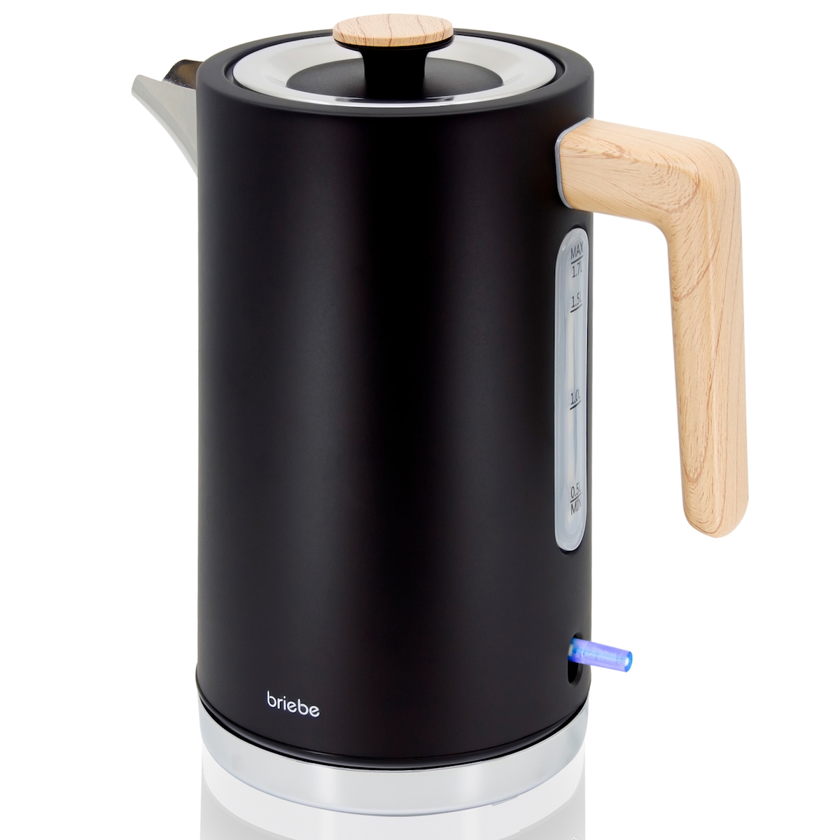 Briebe Nordic Wasserkocher 1,7L Elektrischer Schnellkochend, BPA frei, 360° Sockel, KT1165BLK, Schwarz, 2200W Image