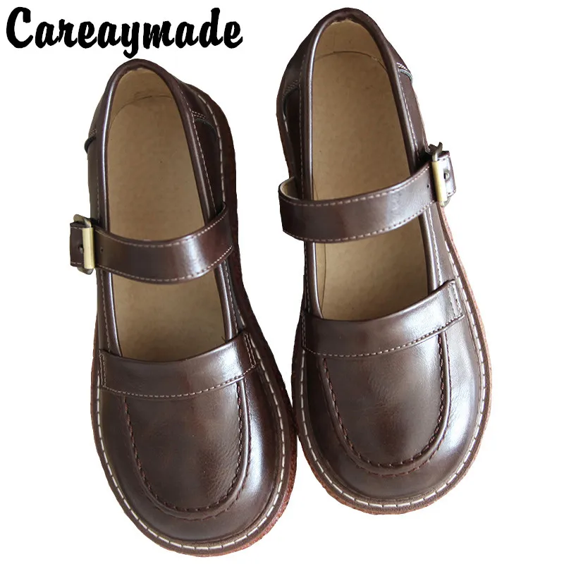 Careaymade-Harajuku großen kopf schuhe retro frauen-College schuhe low top schuhe der einzelnen schuhe frauen Abteilung runde kopf schuhe