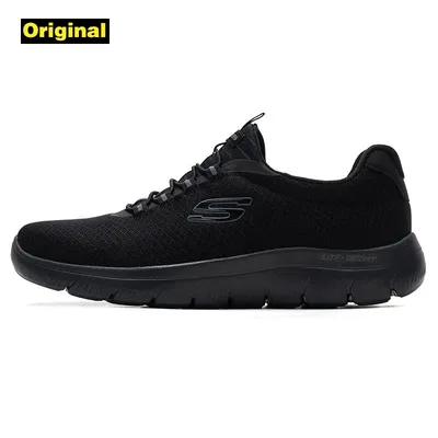 Skecher Men's Shoes 2024 Winter lightweight comfortable breathable fitness training cushioned casual shoes 52811-BBK