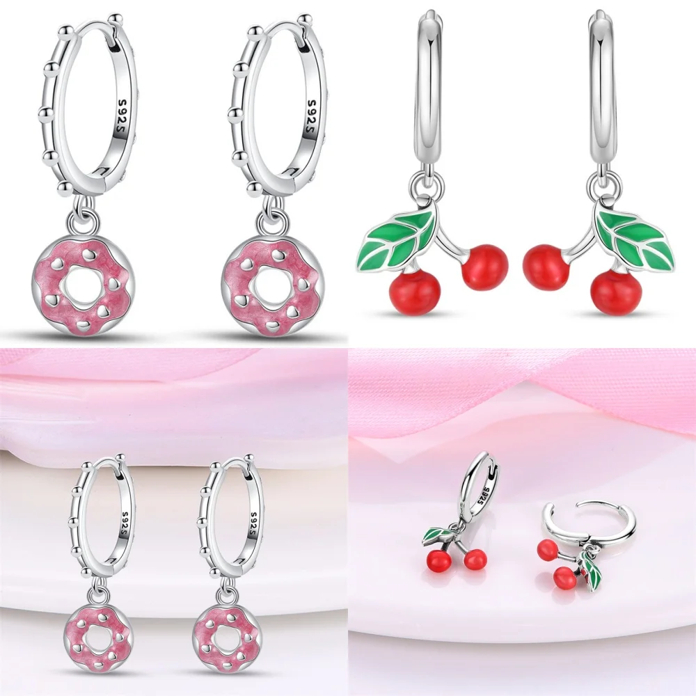 Heißer Verkauf Sterling Silber Frucht Dim Sum Serie Tropfen Ohrringe für Frau Mode Party feine Geschenke elegante Schmuck Accessoires