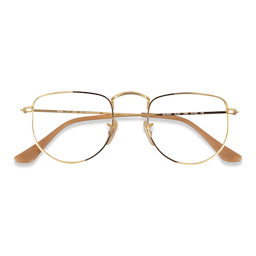 Unisex s geometric Gold Metal Prescription eyeglasses - Eyebuydirect s Ray-Ban RB3958V Elon