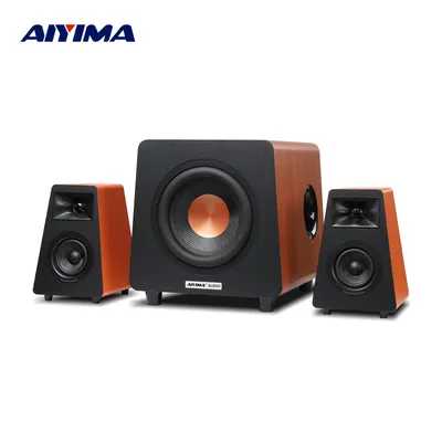 AIYIMA 2.1 Kanal Bluetooth Lautsprecher + 800X Subwoofer Hifi Home Sound Theater Holz Lautsprecher Image