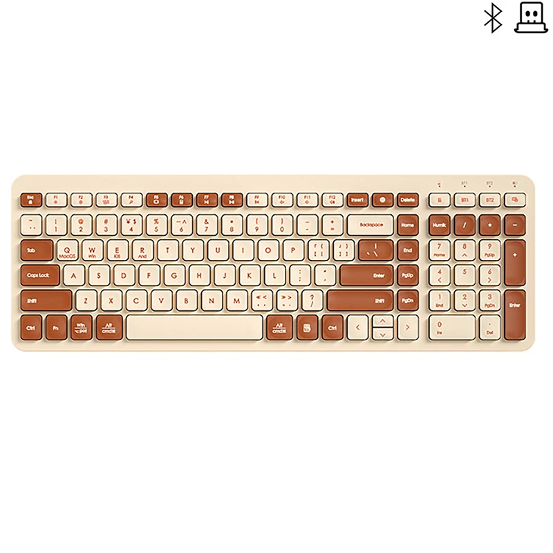 BOW Bluetooth USB-Funktastatur für mehrere Geräte, leise Tastatur mit Nummernblöcken für Win/Android/iOS Image