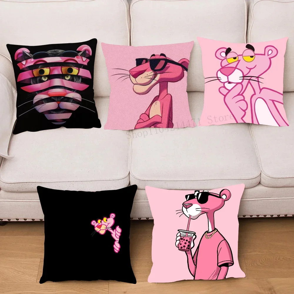 1pc Pink Panther Kissen Fall Quadrat Kissen Schlafzimmer Sofa Freizeit Komfort Kissen Auto Wohnzimmer Hause Dekoration Image