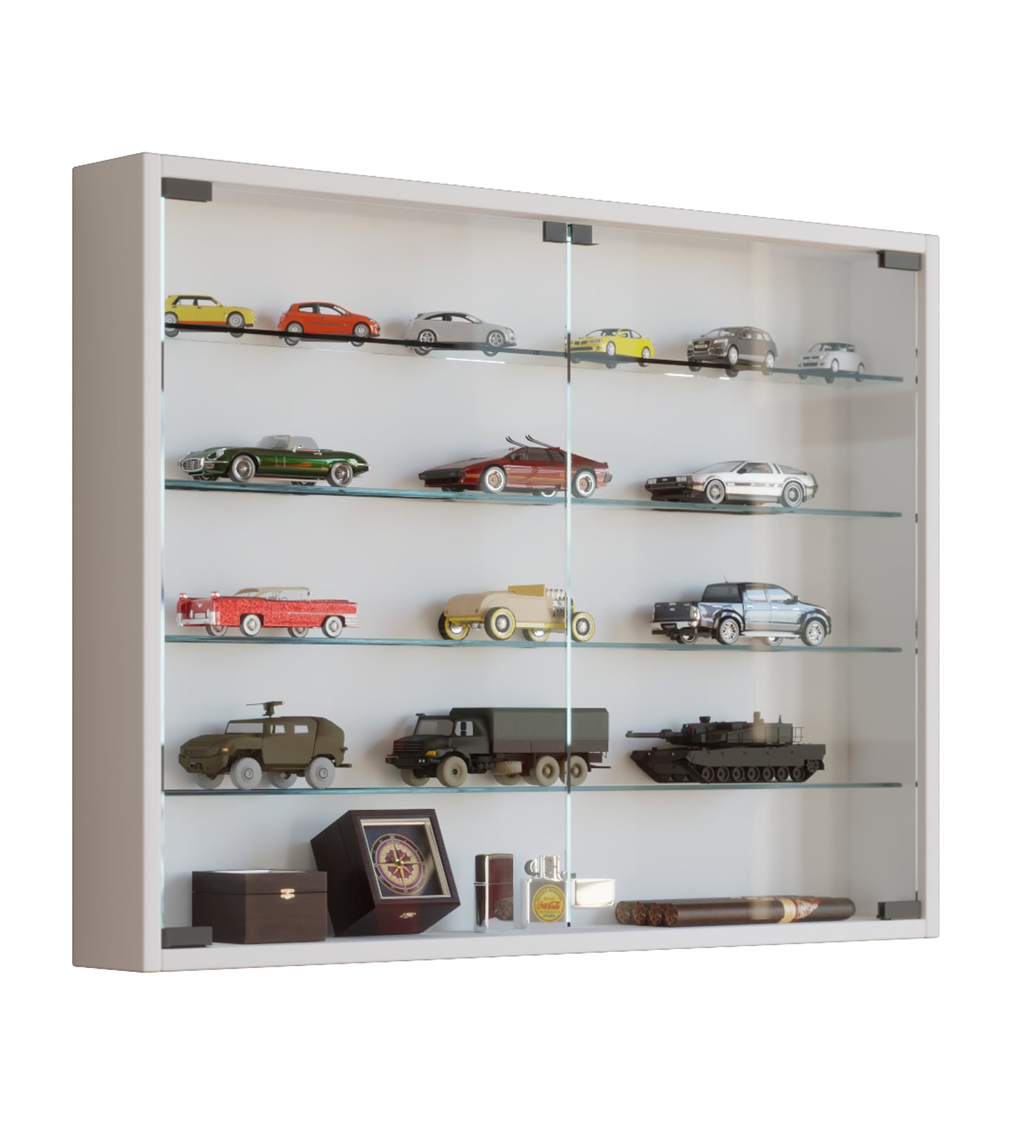 Wandregal VCM "Hängevitrine Wandvitrine Sammel Deko Mandosa L" Gr. 80, weiß, B:80cm H:60cm T:10cm, Regale, Wandregal