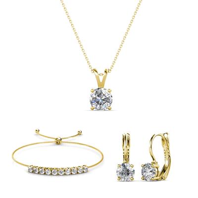 Mia Round Vernice Sets - Gold und Kristall Image
