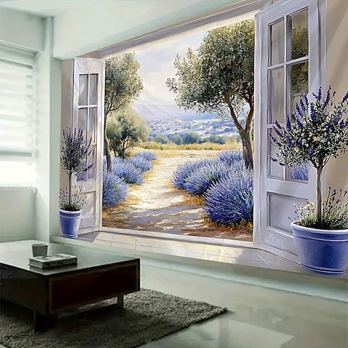 Blick aus dem Fenster hängen Wandteppich Kunst große Wandteppich Wandbild Dekor Fotografie Hintergrund Decke Vorhang Haus Schlafzimmer Wohnzimmer Dekoration Image
