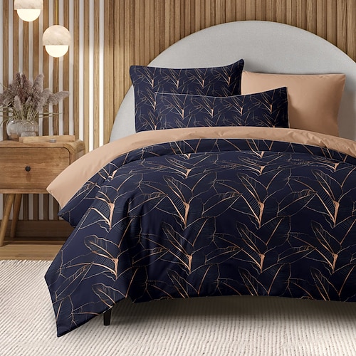 Blumenpflanze Bettbezug Voll Größe Bettwäsche Set Bett Sets Steppbettbezug Weicher leichter Komforterbezug mit 2 Kopfkissenbezügen für Sommer Frühling Image