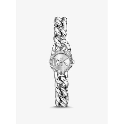Michael Kors Petite Pavé Silver-Tone Chain-Link Watch Silver One Size