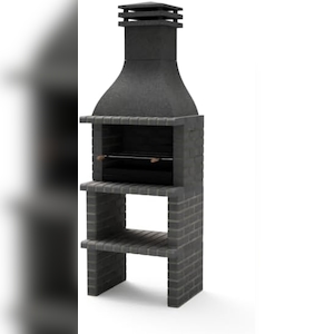 MAESTRO FERRETERO MF - Gartenkamin Taos Plus für Holz & Kohle (Dunkelgrau - 76x58x214 cm) REF: M01141 - Für den Außenbereich. Image