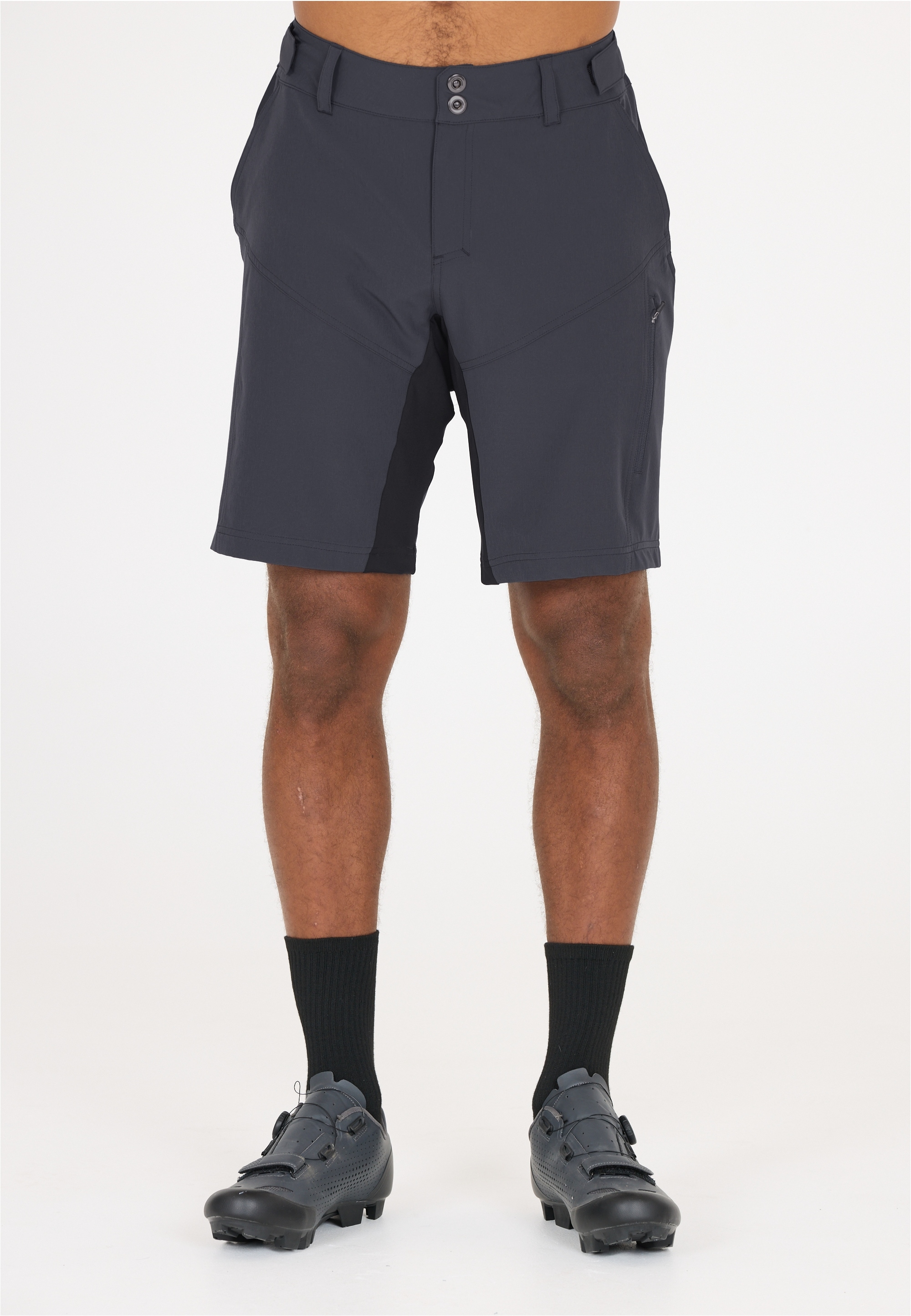 Radhose ENDURANCE "Benal", Herren, Gr. M, US-Größen, blau (dunkelblau, denim), 92% Polyester, 8% Elasthan, unifarben, kurz, Hosen, im praktischen 2-in-1-Design Image