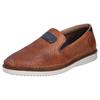 Slipper RIEKER, Herren, Gr. 40, blau (cognac, dunkelblau), Leder, used, casual, Schuhe, Loafer, Schlupfschuh mit kleinen Stretcheinsätzen