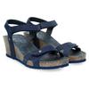 Keilsandalette PANAMA JACK "Julia", Damen, Gr. 39, blau (dunkelblau), Nubukleder, feminin, Schuhe, Sommerschuh, Sandale, Urlaubschuh mit weichem Softfußbett