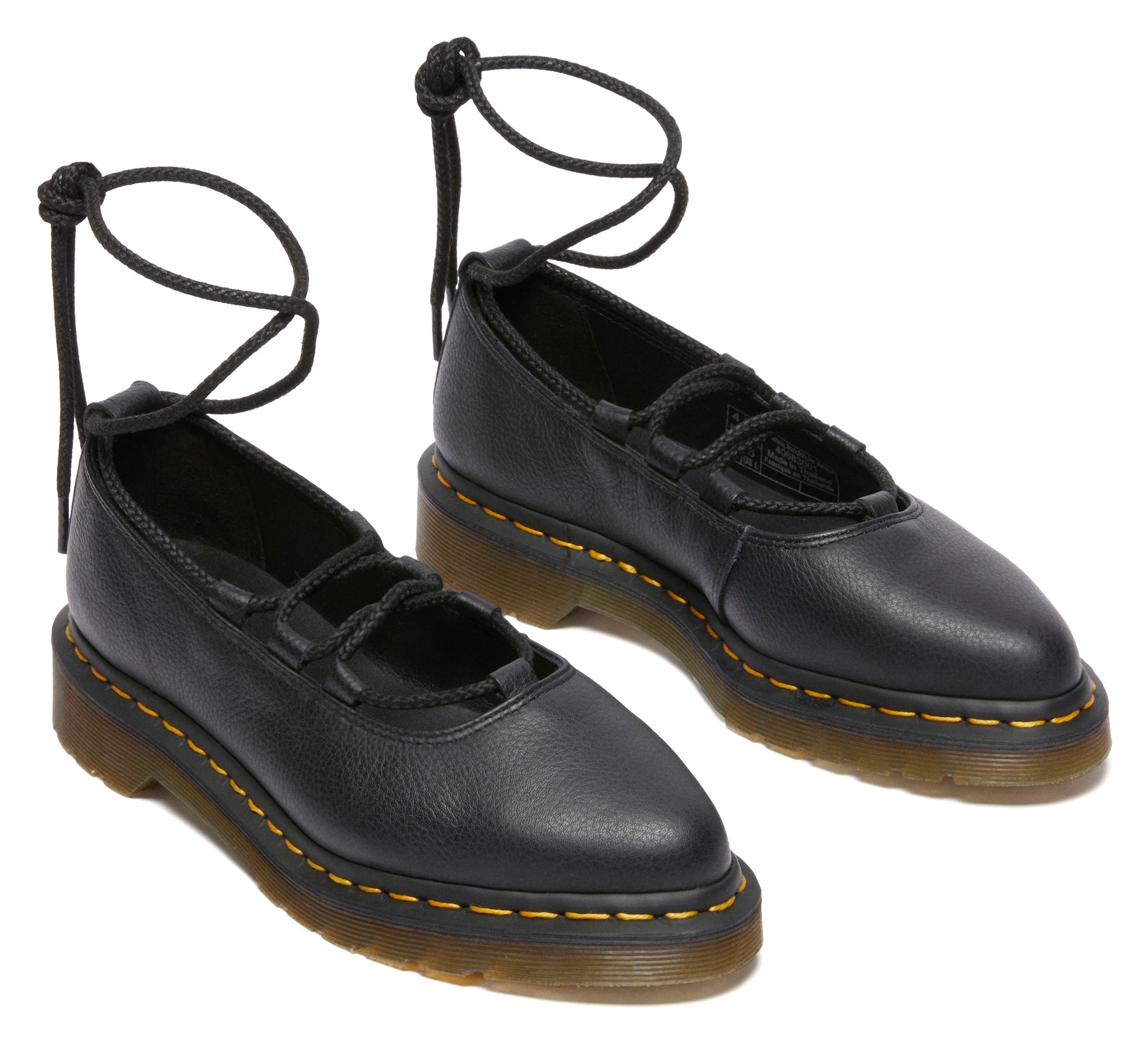 Loafer DR. MARTENS "Elphie", Damen, Gr. 39, schwarz, Leder, Schuhe Loafer, Blockabsatz, Ballerina, Plateauschuh mit extravaganter Schnürung