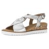 Sandalette GABOR "GENUA", Damen, Gr. 42, silber (silberfarben), Kalbsleder, metallic, klassisch, Schuhe, Keilabsatz, Sommerschuh, Riemchensandale in Komfortweite G (=weit)