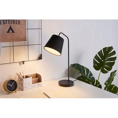 PAULEEN Schreibtischlampe "True Elegance", schwarz, Ø 17cm H: 51cm, Lampen, E14, Stoffschirm Schwarz Image