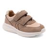 Sneaker BISGAARD "yuki glitter Weite: normal", Kinder, Gr. 28, taupe glitter, Textil, Leder, colorblocking, Glitzer, sportlich, Schuhe, Freizeitschuh, Mädchen Schuh mit Klett, Größenschablone zum Download