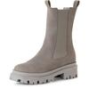 Chelseaboots TAMARIS, Damen, Gr. 40, Normalschaft, grau, Nubukleder, Elastischer Einsatz, unifarben, klassisch, Schuhe, Blockabsatz, Schlupfboots, Kurzstiefel, beidseitige Stretcheinsätze