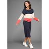 2-in-1-Kleid KANGAROOS, Damen, Gr. 44/46, N-Gr, navy, rot, gestreift, Jersey, Obermaterial: 50% Baumwolle, 50% Modal. Kleid: 100% Baumwolle, unifarben, gestreift, colorblocking, casual, wadenlang, Langarm, Kleider, mit Streifenshirt im Lagenlook -...