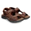 Sandale PANAMA JACK "Salton", Herren, Gr. 43, braun (dunkelbraun), Nappaleder, vintage, casual, Schuhe, Sommerschuh, Klettschuh, Outdoorsandale mit weicher Innensohle