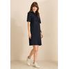 Midikleid CECIL, Damen, Gr. M (40), US-Größen, blau (universal blau), Web, 70% Baumwolle, 26% Polyester, 4% Elasthan, unifarben, casual, normal kniefrei, ohne Ausschnitt, Kurzarm Bündchen, Kleider, knielang