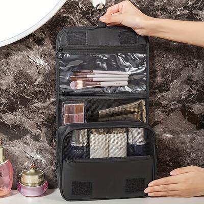 TEMU Luggage Organizer Bag With Hooks - Durable Polyester Zippered Storage Pouch For Camping, Travel & Home Organization, Multiple Colors (, Light Gray, Light Blue, Pink, Navy, Black), Travel Bag Image