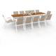 Idmarket - Salon de jardin noumea extensible table 135/270 cm plateau verre trempé effet bois et 12