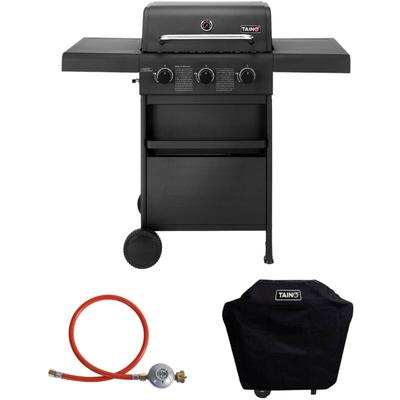 Compact 3+0 Brenner Gasgrill Abdeckung Set Gasregler bbq Zubehör Cover - Taino Image